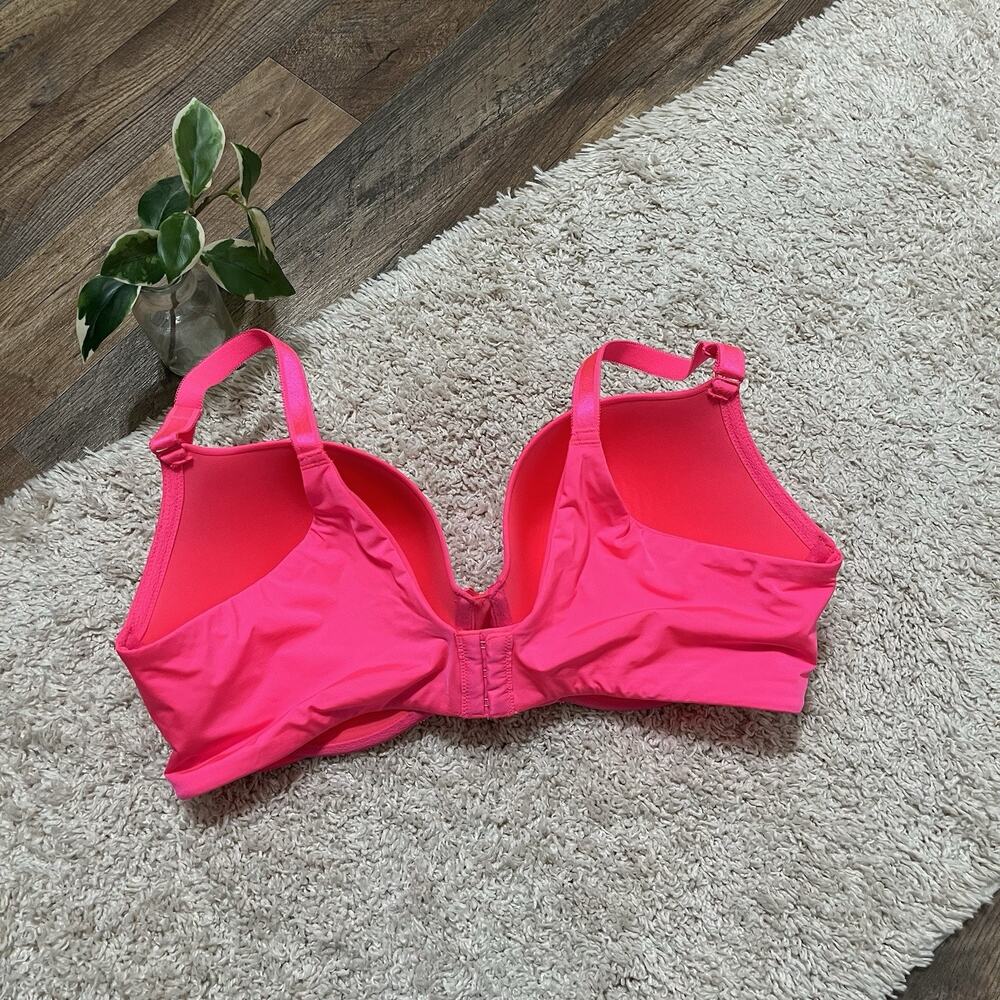 Torrid 40DD Neon Pink Lace 360° Back Smoothing Push-Up T-Shirt Underwire Bra - Picture 3 of 6